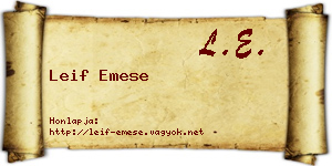 Leif Emese névjegykártya